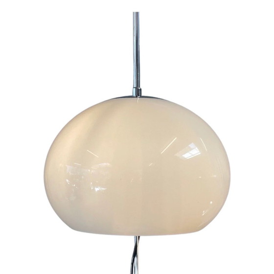 Image 1 of Gepo - floor lamp - Space Age - Mushroom lamp - White acrylic shade and chromed base