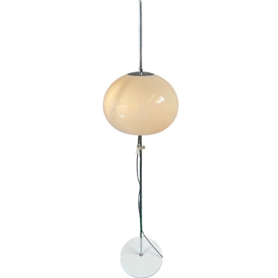 Image 1 of Gepo - floor lamp - Space Age - Mushroom lamp - White acrylic shade and chromed base