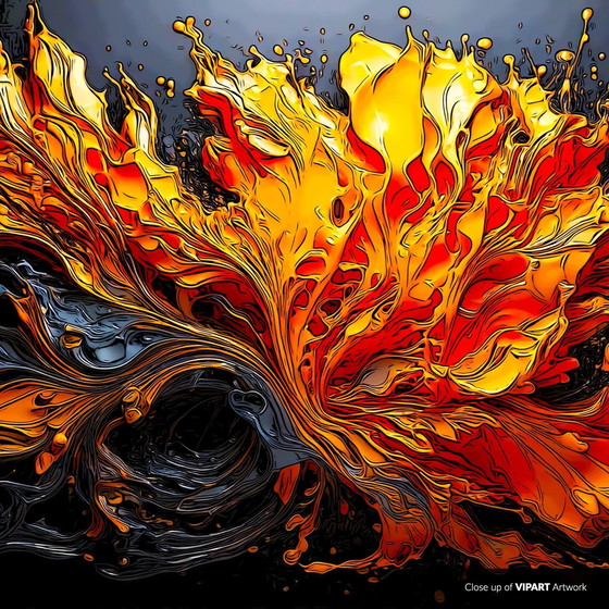 Image 1 of Vipart Abstract Artwork | Splashy Orange