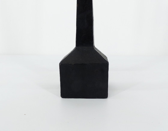 Image 1 of Black Forged Steel Brutalist Candelabra 1950