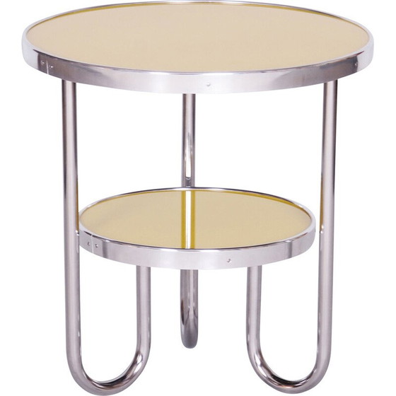 Image 1 of Tavolo Bauhaus vintage in cromo, abete e vetro per Kovona, Cecoslovacchia 1930