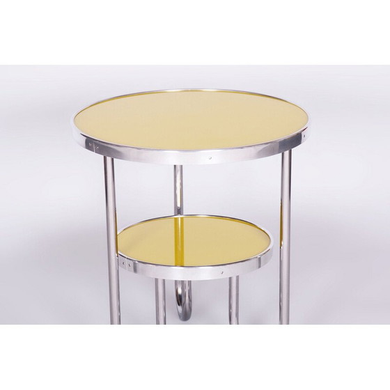 Image 1 of Tavolo Bauhaus vintage in cromo, abete e vetro per Kovona, Cecoslovacchia 1930