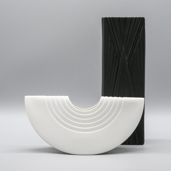 Image 1 of Post Modernist Vase ROSENTHAL Bisque Porcelain Ambrogio Pozzi 1984 TOTEM 16,5 cm