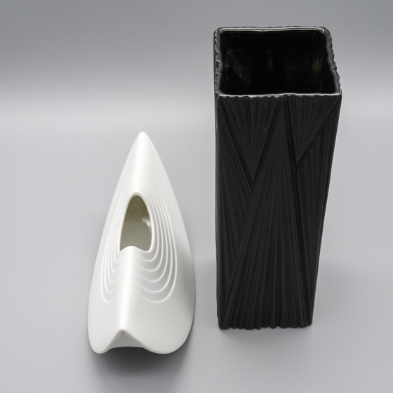 Image 1 of Post Modernist Vase ROSENTHAL Bisque Porcelain Ambrogio Pozzi 1984 TOTEM 16,5 cm