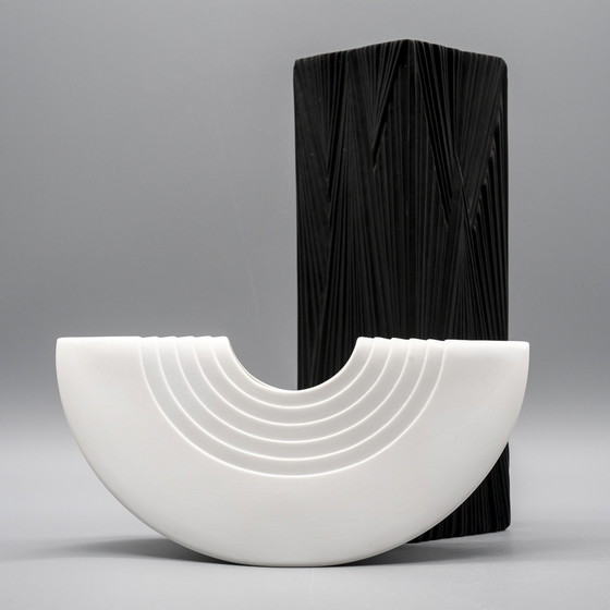 Image 1 of Post Modernist Vase ROSENTHAL Bisque Porcelain Ambrogio Pozzi 1984 TOTEM 16,5 cm