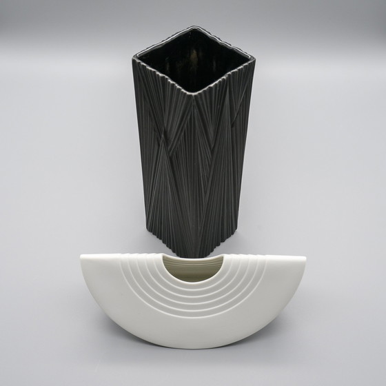 Image 1 of Post Modernist Vase ROSENTHAL Bisque Porcelain Ambrogio Pozzi 1984 TOTEM 16,5 cm