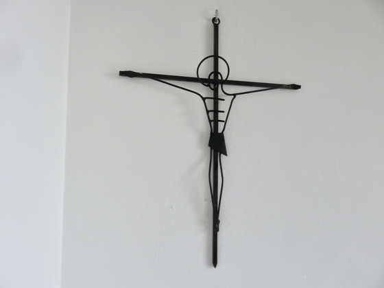 Image 1 of Crucifix, Wrought Iron, French Work, 1960