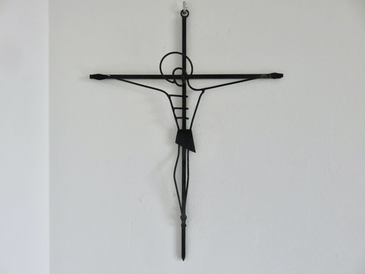 Crucifix, Wrought Iron, French Work, 1960