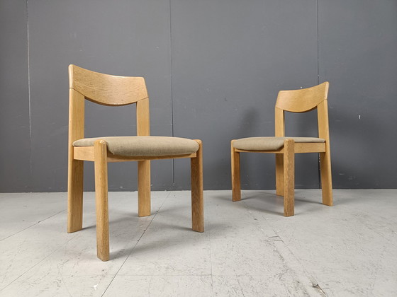 Image 1 of Vintage Brutalist Dining Chairs Set Of 6 - 1970S