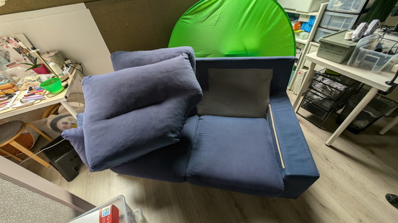 Image 1 of Alcantara Blue Sofa