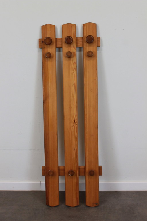 50's Pine Mural Coat Rack