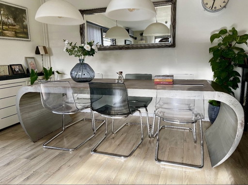 Beautiful Metal Table From One Piece