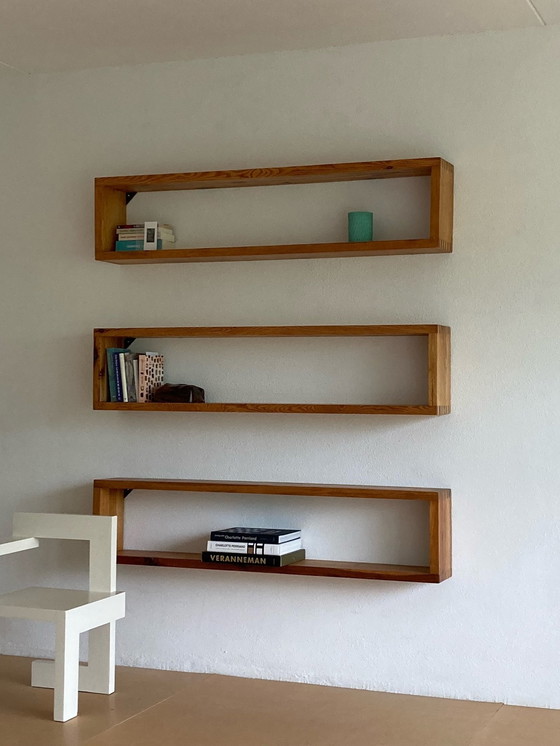 Image 1 of Pine wall shelves by Ate Van Apeldoorn for Houtwerk Hattem, 1970S, set of 3