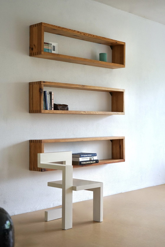 Image 1 of Pine wall shelves by Ate Van Apeldoorn for Houtwerk Hattem, 1970S, set of 3