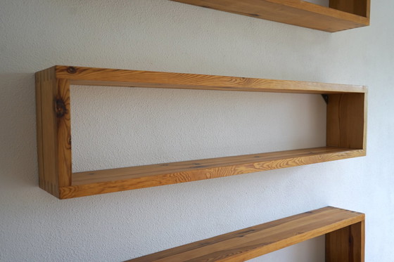 Image 1 of Pine wall shelves by Ate Van Apeldoorn for Houtwerk Hattem, 1970S, set of 3