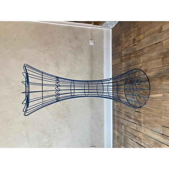 Image 1 of Vintage coat rack in blue lacquered metal wire by Verner Panton for Luber