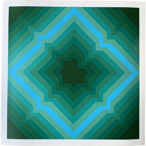 Fotolitografía vintage de Jim Bird, 1972