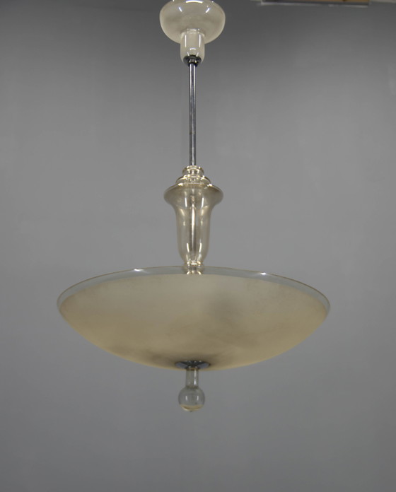 Image 1 of Art Deco Glass Chandelier, Kamenicky Senov, 1930S