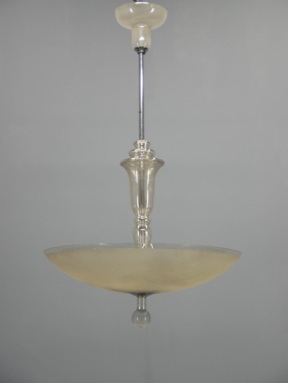 Image 1 of Art Deco Glass Chandelier, Kamenicky Senov, 1930S