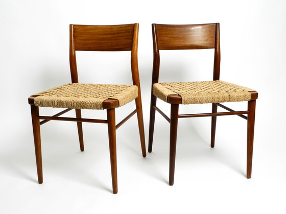 Image 1 of Two original 1960s Wilkhahn chairs made of walnut with wicker cane | Model 351 by Georg Leowald