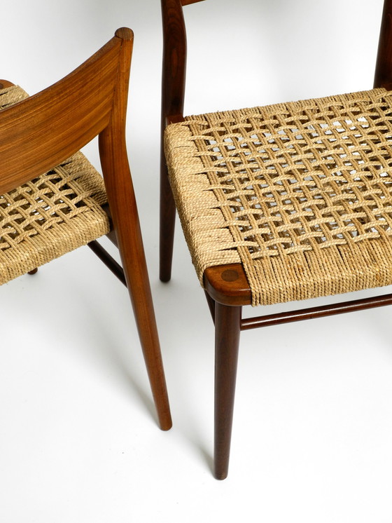 Image 1 of Two original 1960s Wilkhahn chairs made of walnut with wicker cane | Model 351 by Georg Leowald