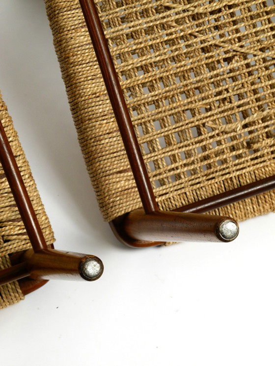 Image 1 of Two original 1960s Wilkhahn chairs made of walnut with wicker cane | Model 351 by Georg Leowald