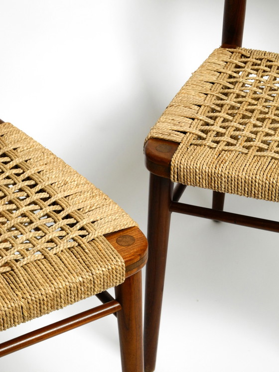 Image 1 of Two original 1960s Wilkhahn chairs made of walnut with wicker cane | Model 351 by Georg Leowald