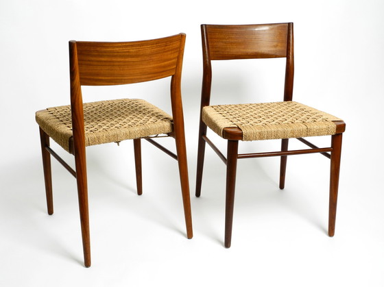 Image 1 of Two original 1960s Wilkhahn chairs made of walnut with wicker cane | Model 351 by Georg Leowald