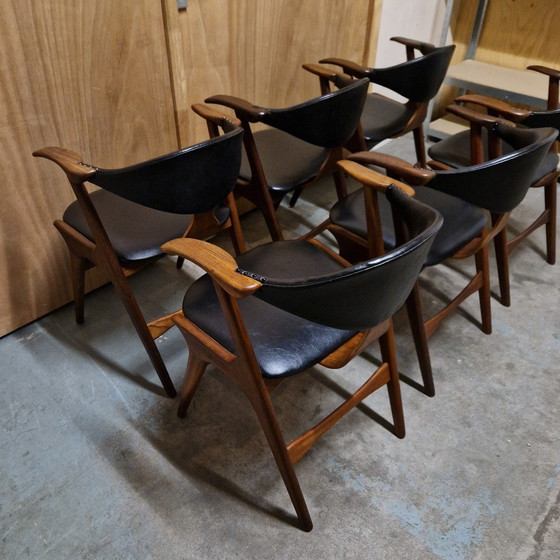 Image 1 of Louis Van Teeffelen Awa Set Of 6 Cow Horn Chairs