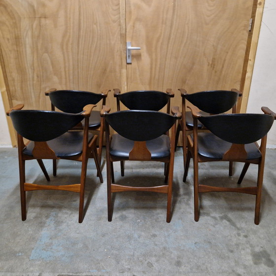 Image 1 of Louis Van Teeffelen Awa Set Of 6 Cow Horn Chairs