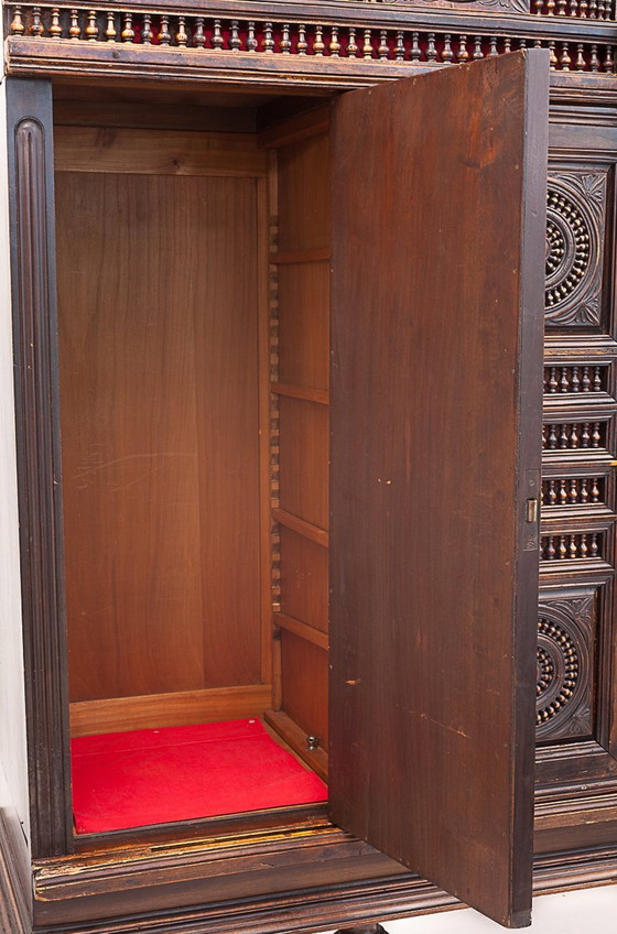 Image 1 of Credenza neo-bretone vintage in rovere massello, 1880