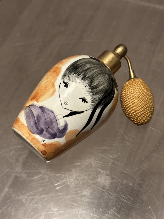 Image 1 of Atomizzatore Art Déco, flacone spray per profumo dipinto a mano, stile vintage