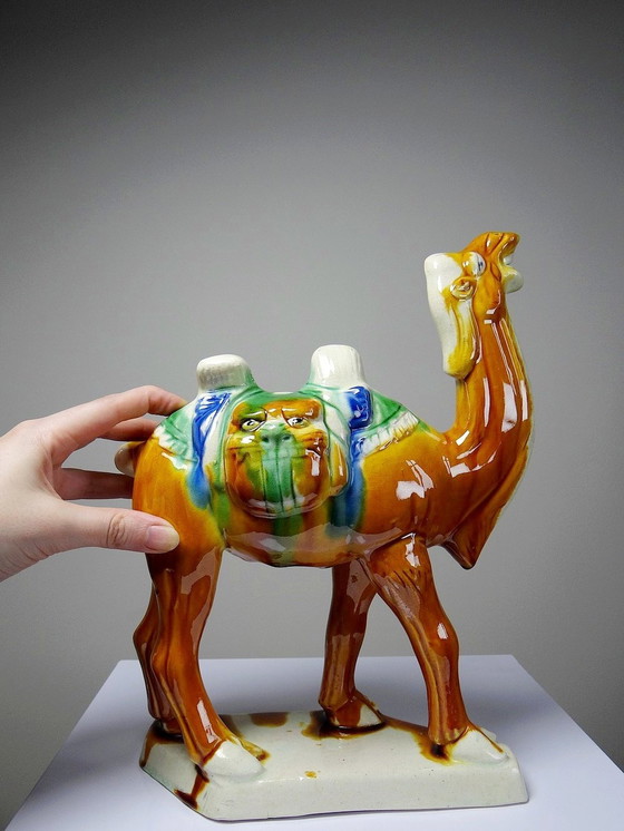 Image 1 of Tang Style Chinese Camel Subject, Sancai Glazed Pottery, 1980s-90s