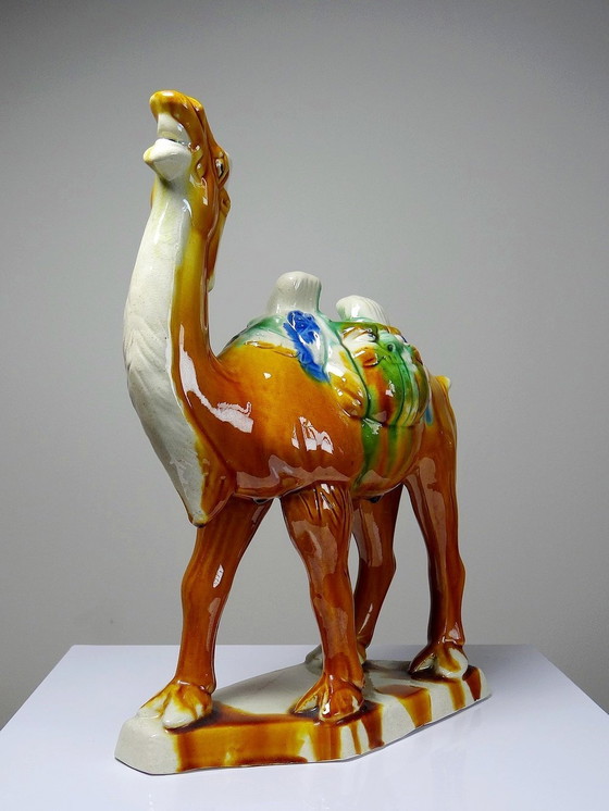 Image 1 of Tang Style Chinese Camel Subject, Sancai Glazed Pottery, 1980s-90s