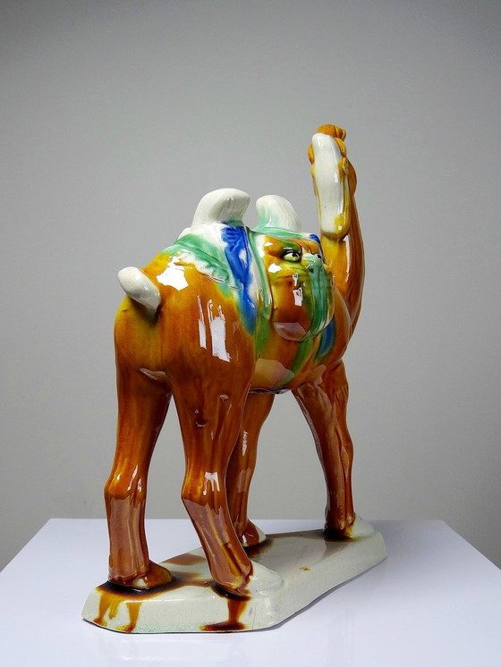 Image 1 of Tang Style Chinese Camel Subject, Sancai Glazed Pottery, 1980s-90s