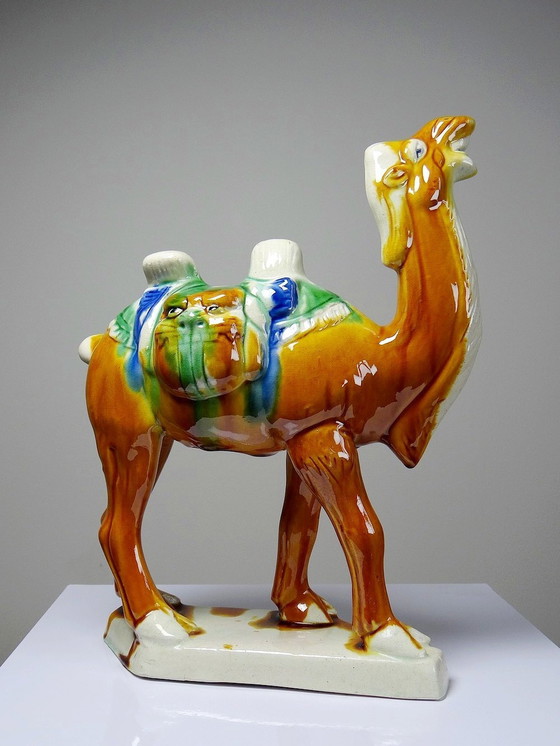 Image 1 of Tang Style Chinese Camel Subject, Sancai Glazed Pottery, 1980s-90s