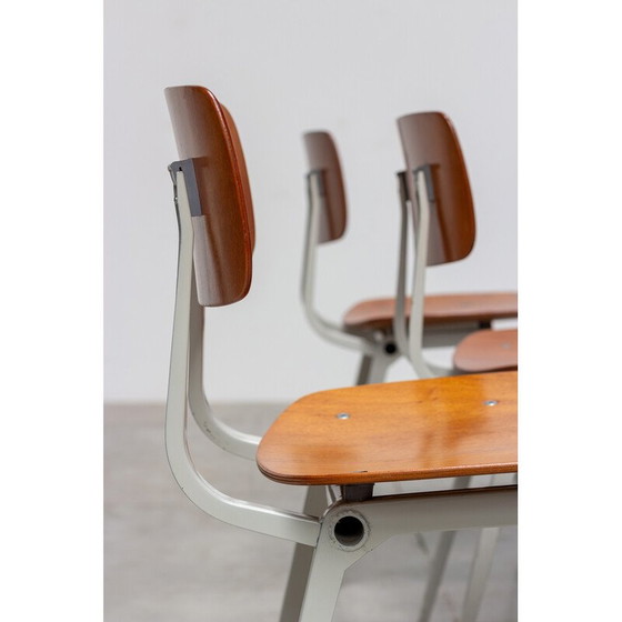 Image 1 of Set of 4 vintage Revolt wooden dining chairs by Friso Kramer for Ahrend de Cirkel, 1950