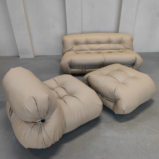 Cassina Soriana Two-Seater - Sand Leather