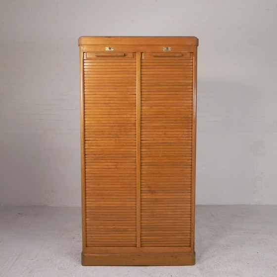 Image 1 of Oak Shutter Cabinet With 2 Shutters, 180 Cm High, 1930s