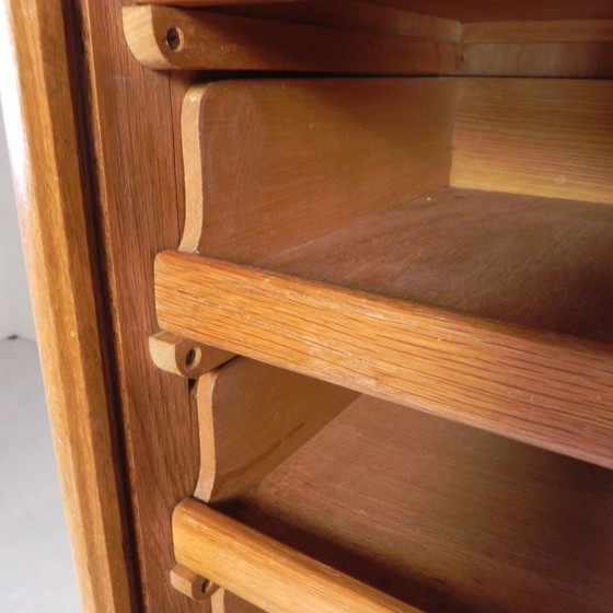 Image 1 of Oak Shutter Cabinet With 2 Shutters, 180 Cm High, 1930s