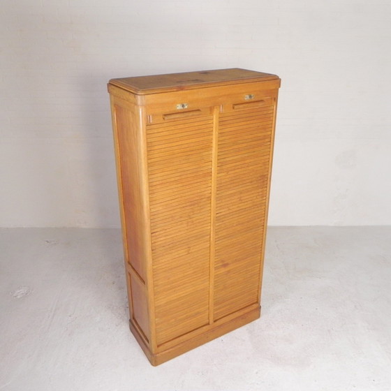 Image 1 of Oak Shutter Cabinet With 2 Shutters, 180 Cm High, 1930s