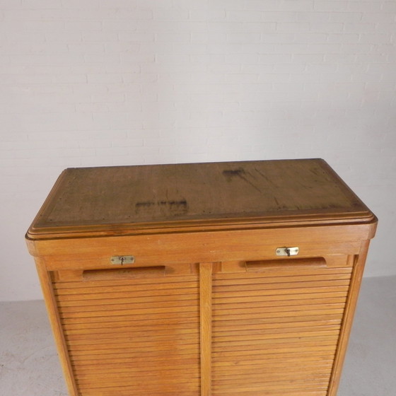 Image 1 of Oak Shutter Cabinet With 2 Shutters, 180 Cm High, 1930s