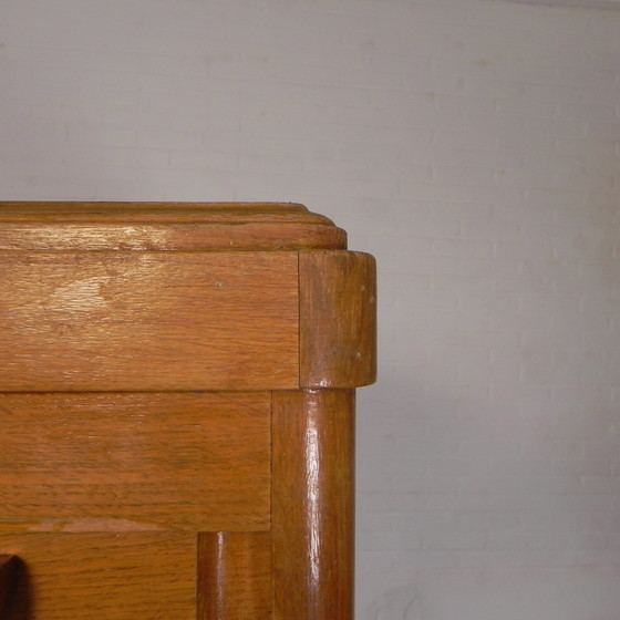 Image 1 of Oak Shutter Cabinet With 2 Shutters, 180 Cm High, 1930s