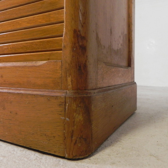 Image 1 of Oak Shutter Cabinet With 2 Shutters, 180 Cm High, 1930s