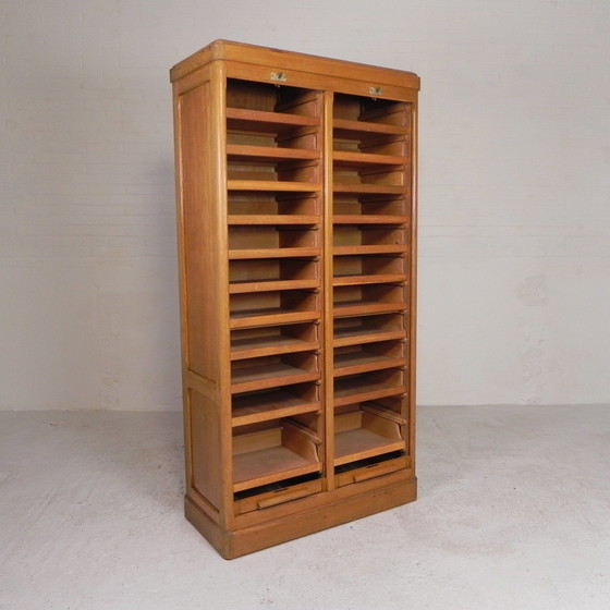 Image 1 of Oak Shutter Cabinet With 2 Shutters, 180 Cm High, 1930s