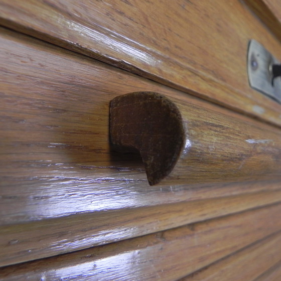 Image 1 of Oak Shutter Cabinet With 2 Shutters, 180 Cm High, 1930s