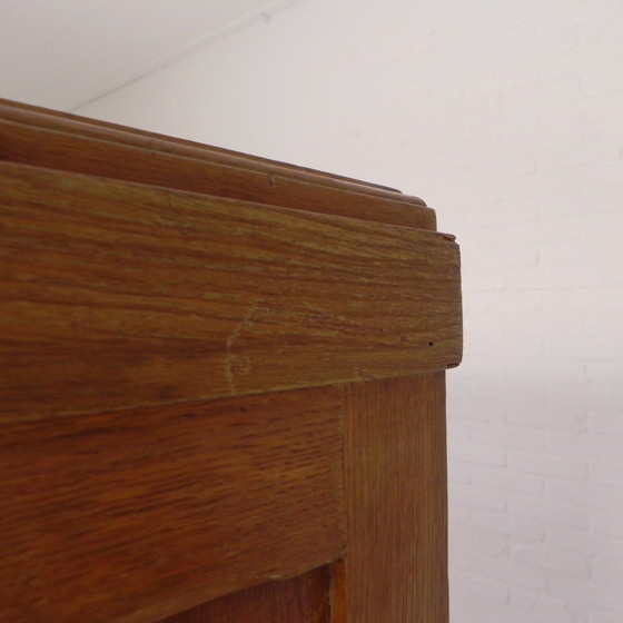 Image 1 of Oak Shutter Cabinet With 2 Shutters, 180 Cm High, 1930s