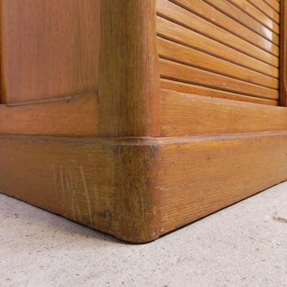 Image 1 of Oak Shutter Cabinet With 2 Shutters, 180 Cm High, 1930s