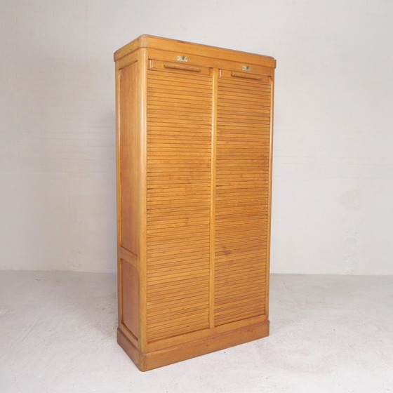 Image 1 of Oak Shutter Cabinet With 2 Shutters, 180 Cm High, 1930s