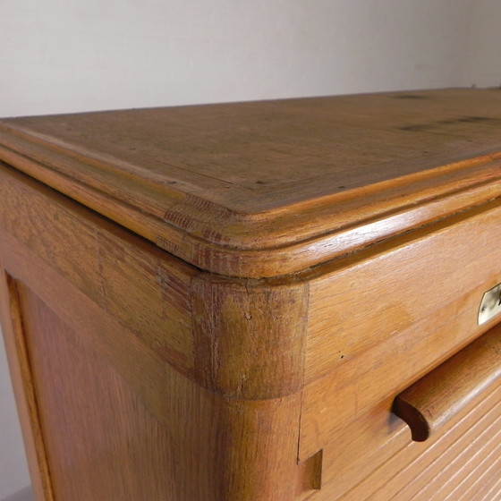 Image 1 of Oak Shutter Cabinet With 2 Shutters, 180 Cm High, 1930s